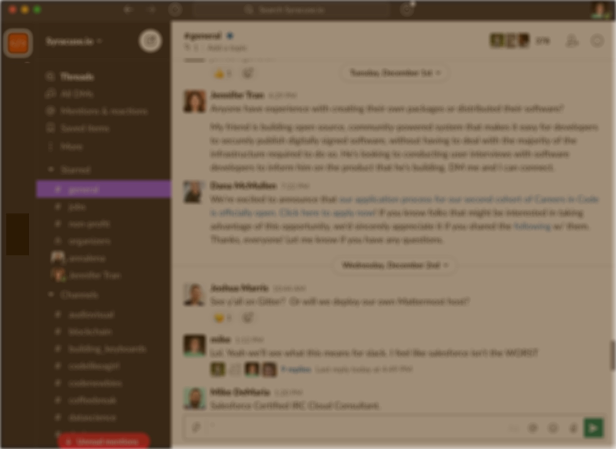 slack chat room