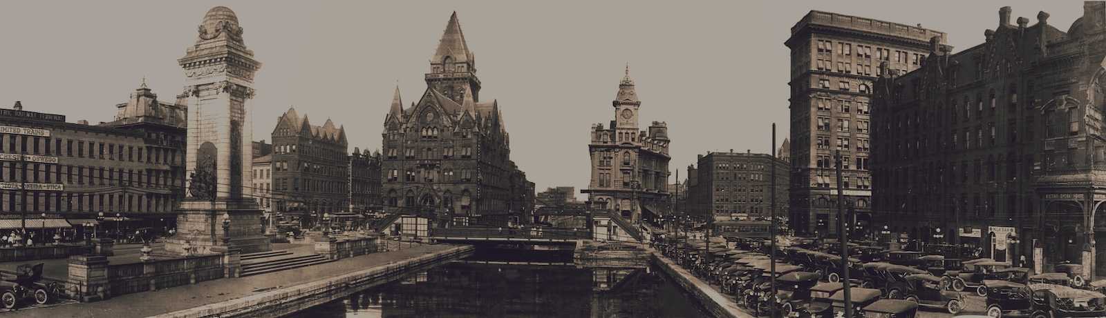 Historic photo of Clinton Square in Downtown Syracuse